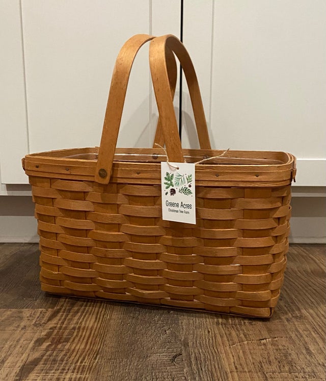 Longaberger Large Market Basket 1991 | Greene Acres Christmas Tree