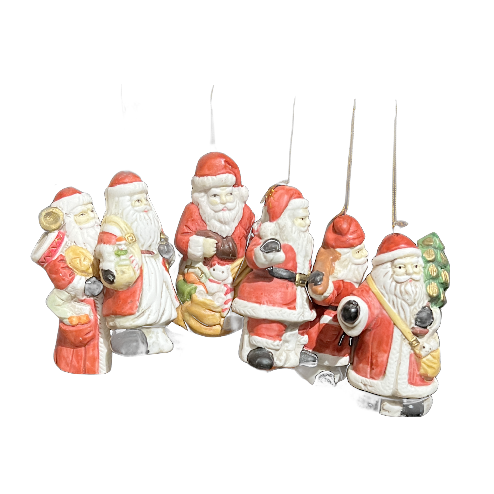 Ceramic Santa Ornaments (Each Unique) | Greene Acres Christmas Tree Farm